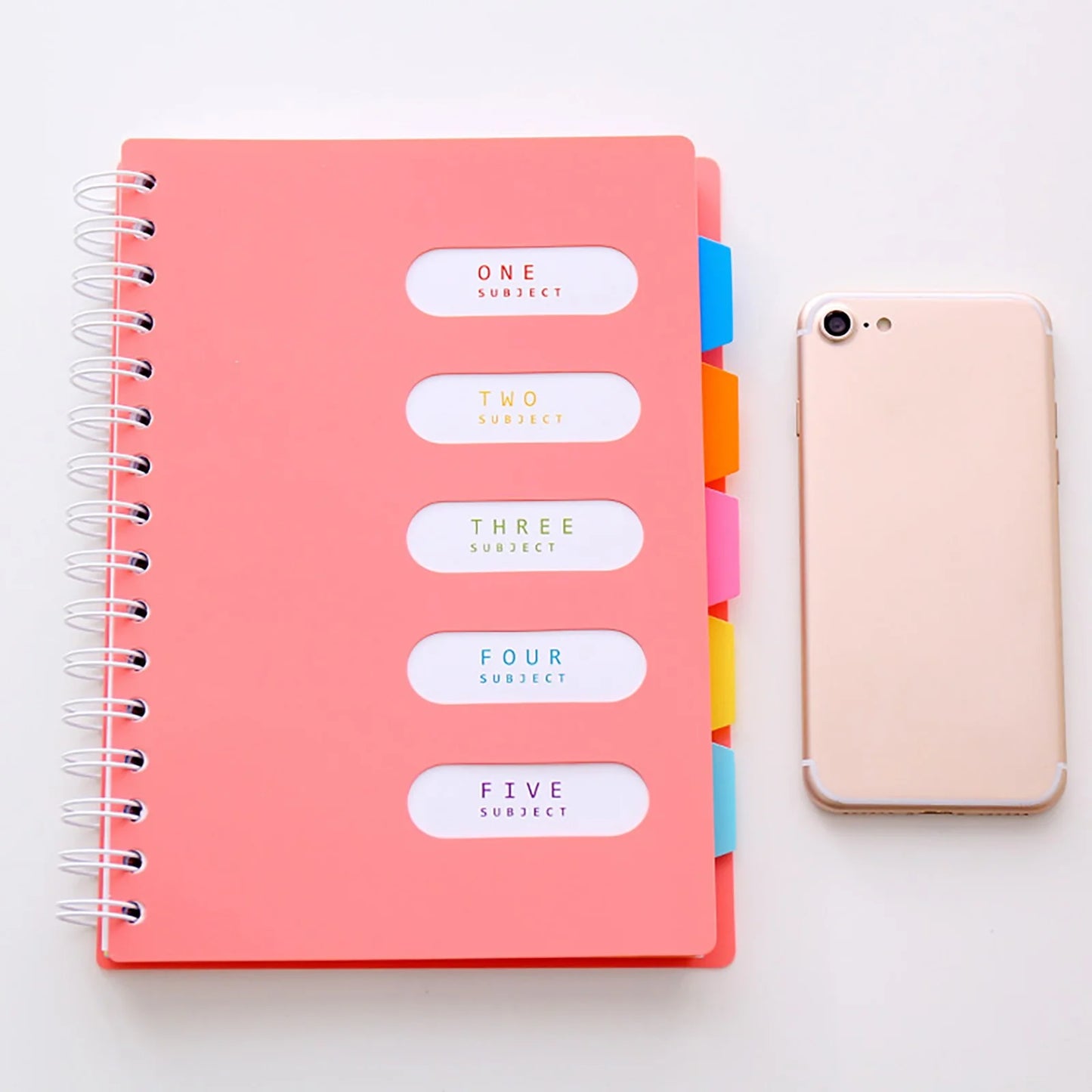 MOQIN 5 Subject Notebook 8.4 X 6.6 Large Spiral Notebook with Dividers 240 Pages Office Notebooks for Work Multi Subject Notebook with 5 Tabs Organizer Notebooks