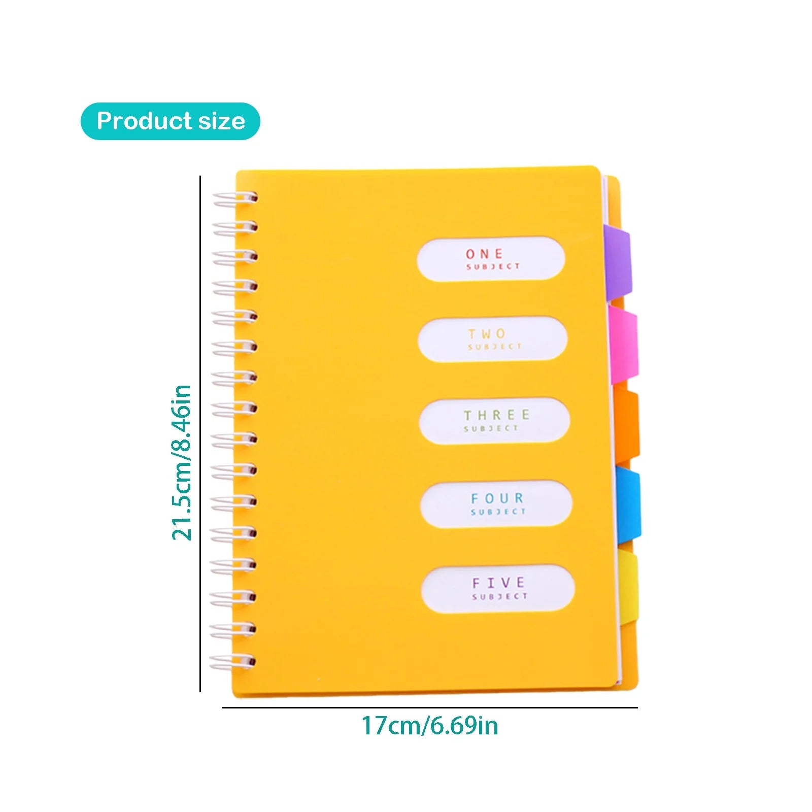 MOQIN 5 Subject Notebook 8.4 X 6.6 Large Spiral Notebook with Dividers 240 Pages Office Notebooks for Work Multi Subject Notebook with 5 Tabs Organizer Notebooks