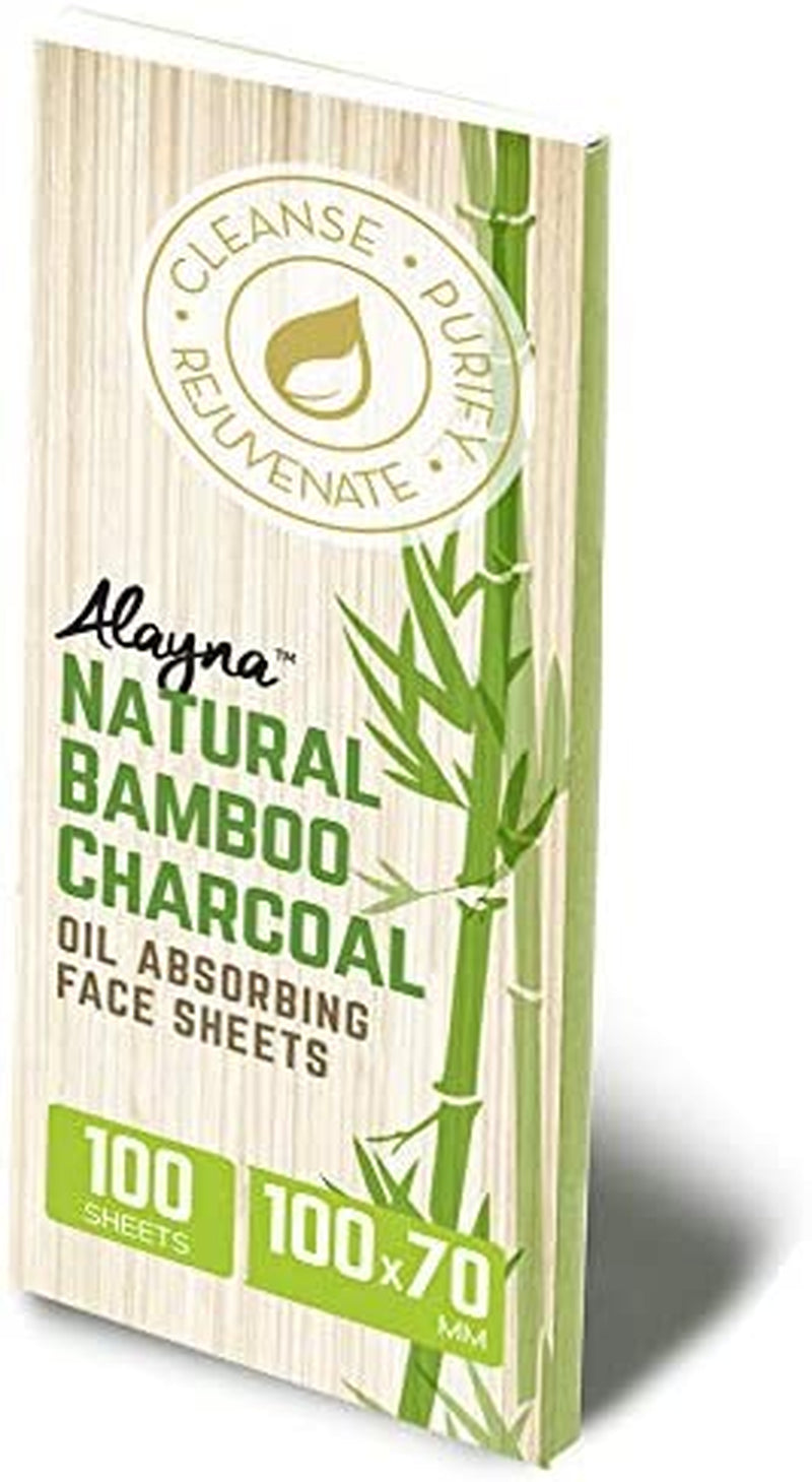 Transform Your Shine Away with Alayna's Natural Bamboo Charcoal Oil Blotting Sheets - Perfect for Oily Skin, Makeup-Friendly & Travel-Ready 3 Pack