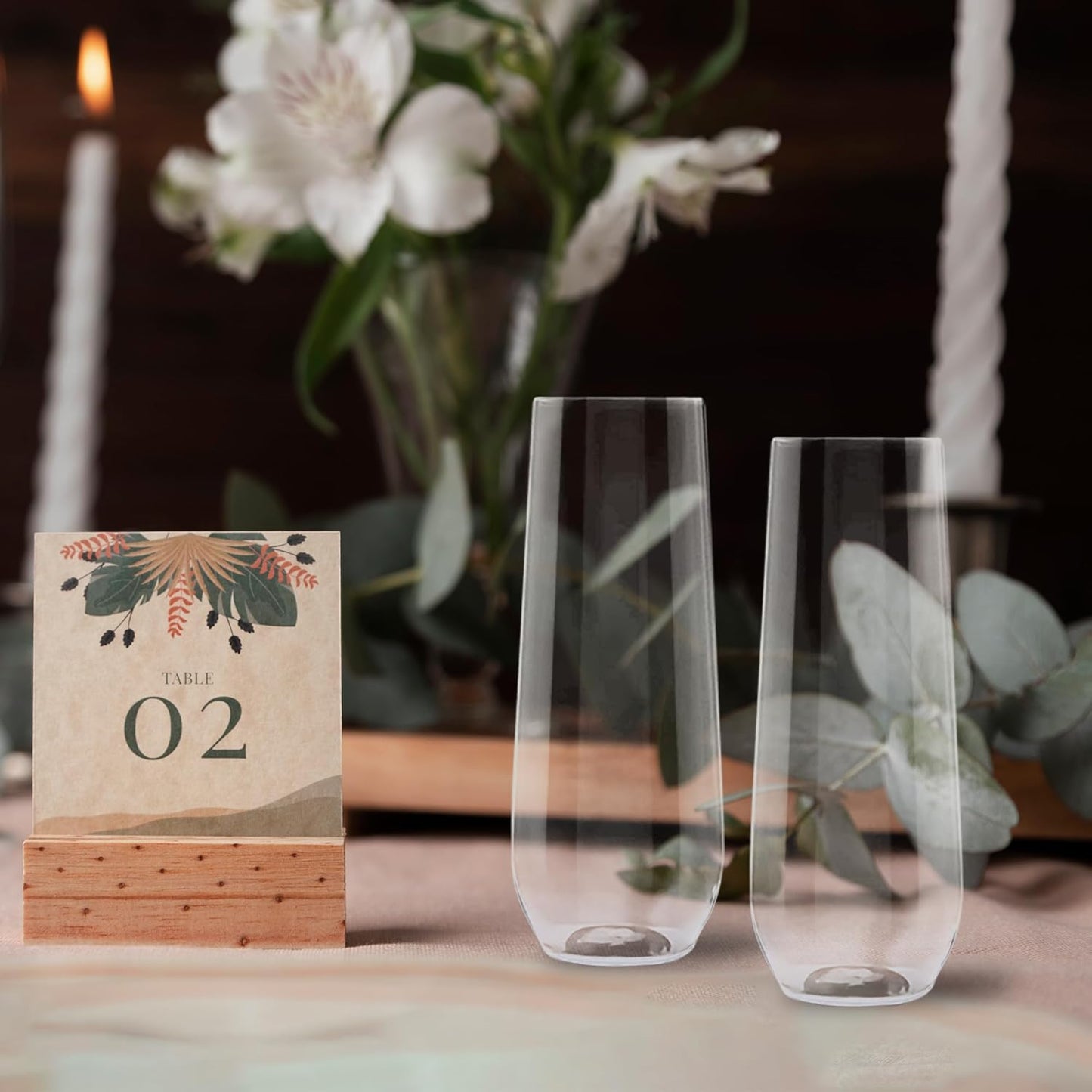 9 Oz. Champagne Flutes – 64 Clear Stemless Plastic Champagne Flutes, Unbreakable Premium Quality Crystal Clear Plastic Champagne Glasses for Parties & Mimosa Bars, Bulk Drinkware for Celebrations