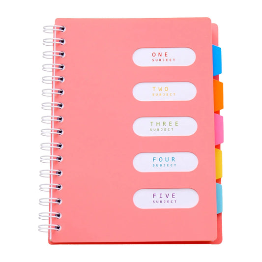 MOQIN 5 Subject Notebook 8.4 X 6.6 Large Spiral Notebook with Dividers 240 Pages Office Notebooks for Work Multi Subject Notebook with 5 Tabs Organizer Notebooks