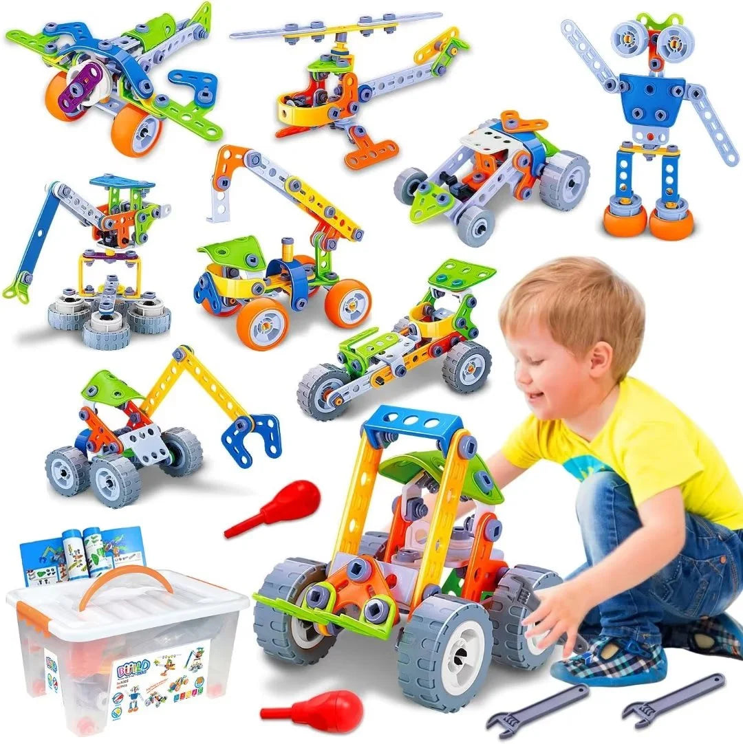 RORONOVA 10-in-1 STEM Building Toys - Creative Educational Fun for Kids Ages 4-8 - Perfect Birthday and Easter Gift!