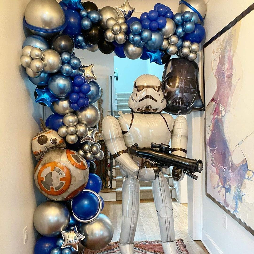 100Pcs Metallic Blue Latex Balloons Various Sizes Chrome Balloon 18/12/10/5 Inch Helium Balloon Perfect for Birthday Valentines Baby Shower Bridal Shower Wedding Anniversary Balloons (Blue)