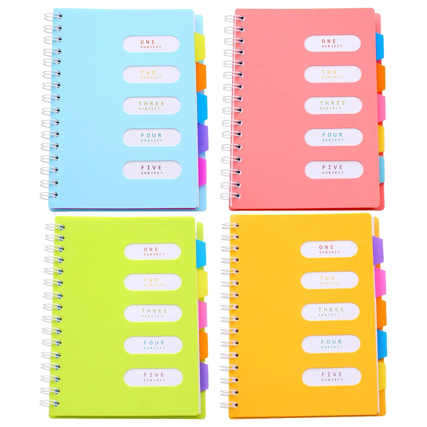 MOQIN 5 Subject Notebook 8.4 X 6.6 Large Spiral Notebook with Dividers 240 Pages Office Notebooks for Work Multi Subject Notebook with 5 Tabs Organizer Notebooks
