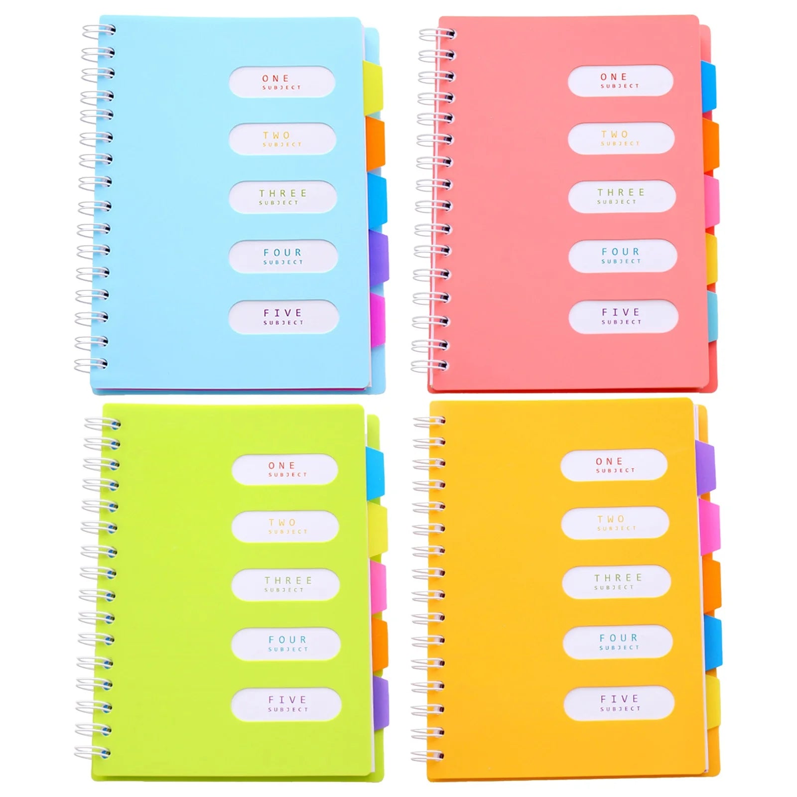 MOQIN 5 Subject Notebook 8.4 X 6.6 Large Spiral Notebook with Dividers 240 Pages Office Notebooks for Work Multi Subject Notebook with 5 Tabs Organizer Notebooks