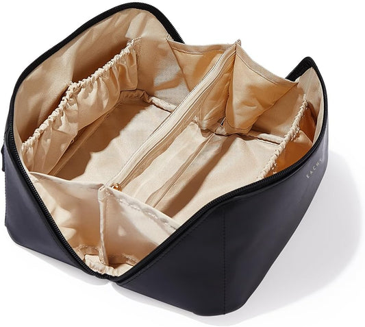 EACHY Travel Makeup Bag,Large Capacity Cosmetic Bags for Women,Waterproof Portable Pouch Open Flat Toiletry Bag Pattern Makeup Bag