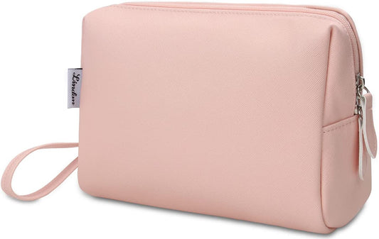 Lindan Makeup Bag, Cosmetic Bag Zipper Pouch Make up Bag Organizer, Travel Toiletry Bag for Women Girls with Carrying Strap