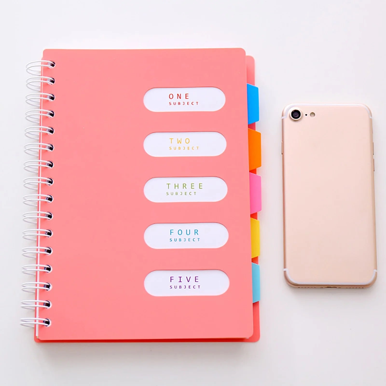 MOQIN 5 Subject Notebook 8.4 X 6.6 Large Spiral Notebook with Dividers 240 Pages Office Notebooks for Work Multi Subject Notebook with 5 Tabs Organizer Notebooks