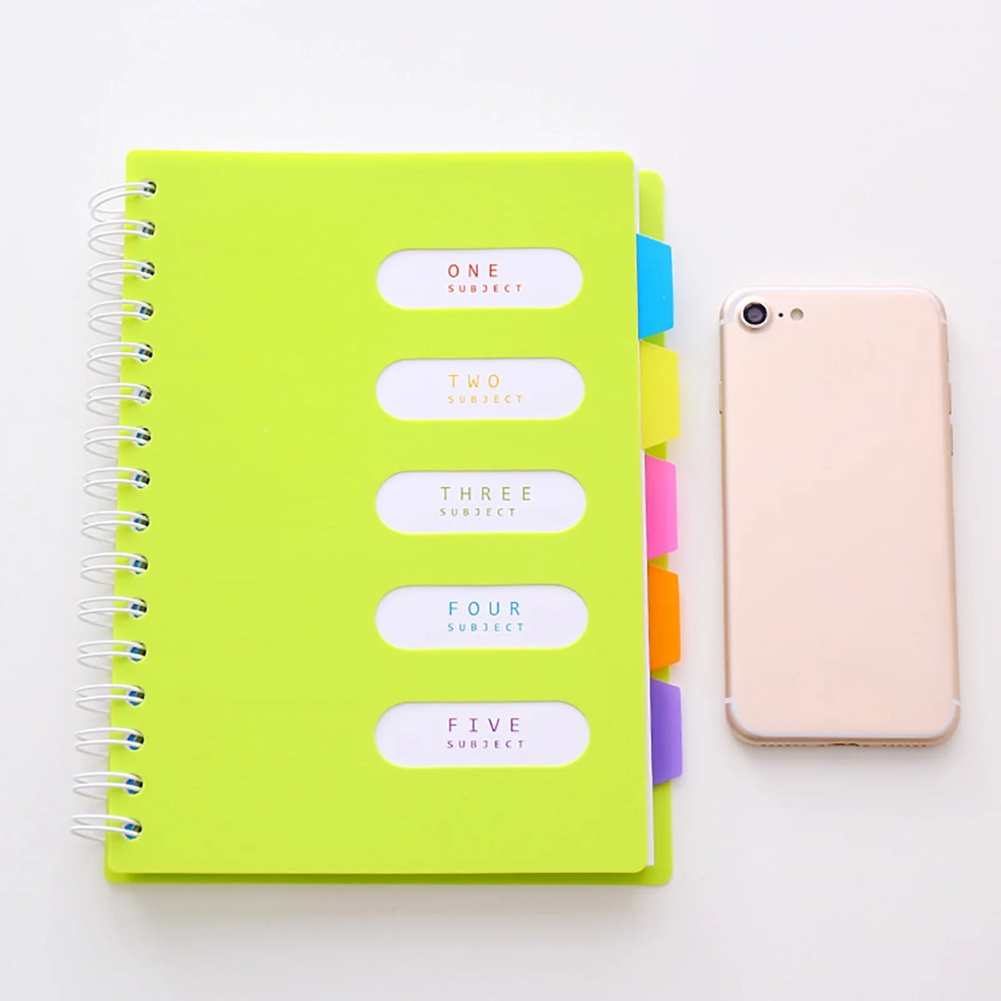 MOQIN 5 Subject Notebook 8.4 X 6.6 Large Spiral Notebook with Dividers 240 Pages Office Notebooks for Work Multi Subject Notebook with 5 Tabs Organizer Notebooks