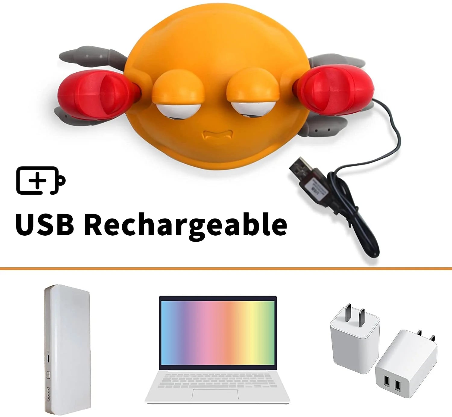 Ozmatip Crawling Crab Baby Toy, Tummy Time Gifts for Newborn Babies 3-12 Month, Light-Up Walking Dancing Moving Crab with Music, Rechargeable Sensory Toy