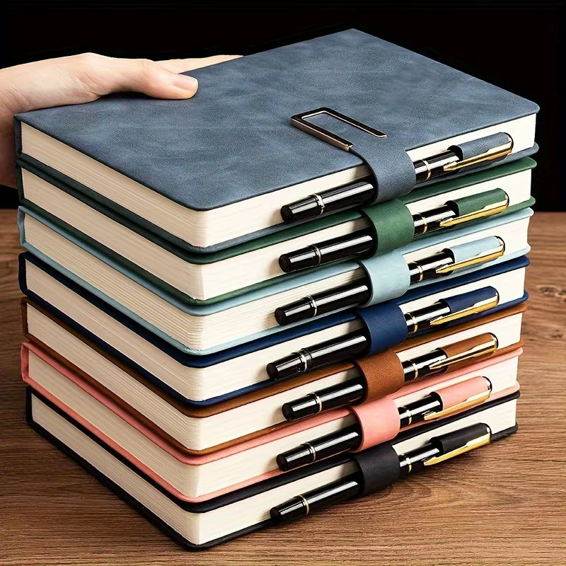 A5 Thickened Deer Head Notebook Business PU Soft Leather Notepad with Horizontal Lines School Office Supplies Stationery