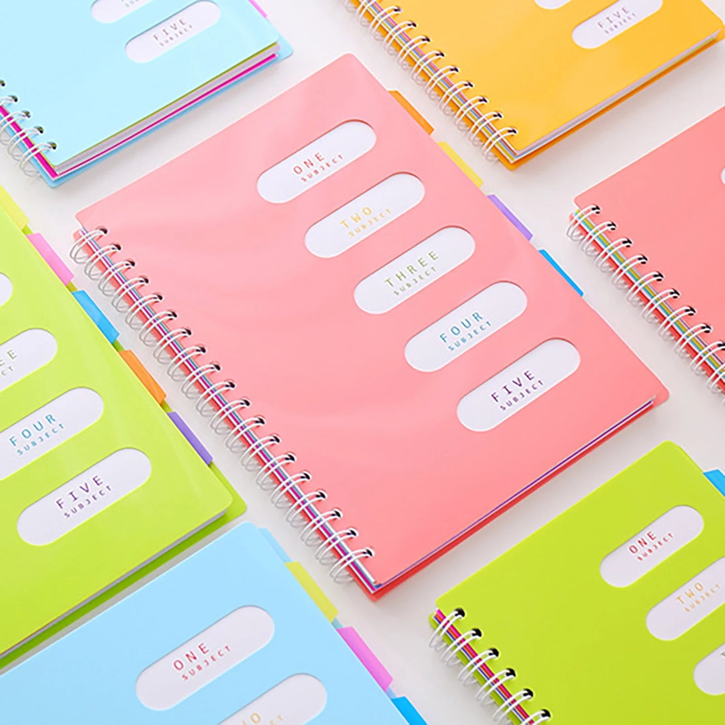 MOQIN 5 Subject Notebook 8.4 X 6.6 Large Spiral Notebook with Dividers 240 Pages Office Notebooks for Work Multi Subject Notebook with 5 Tabs Organizer Notebooks