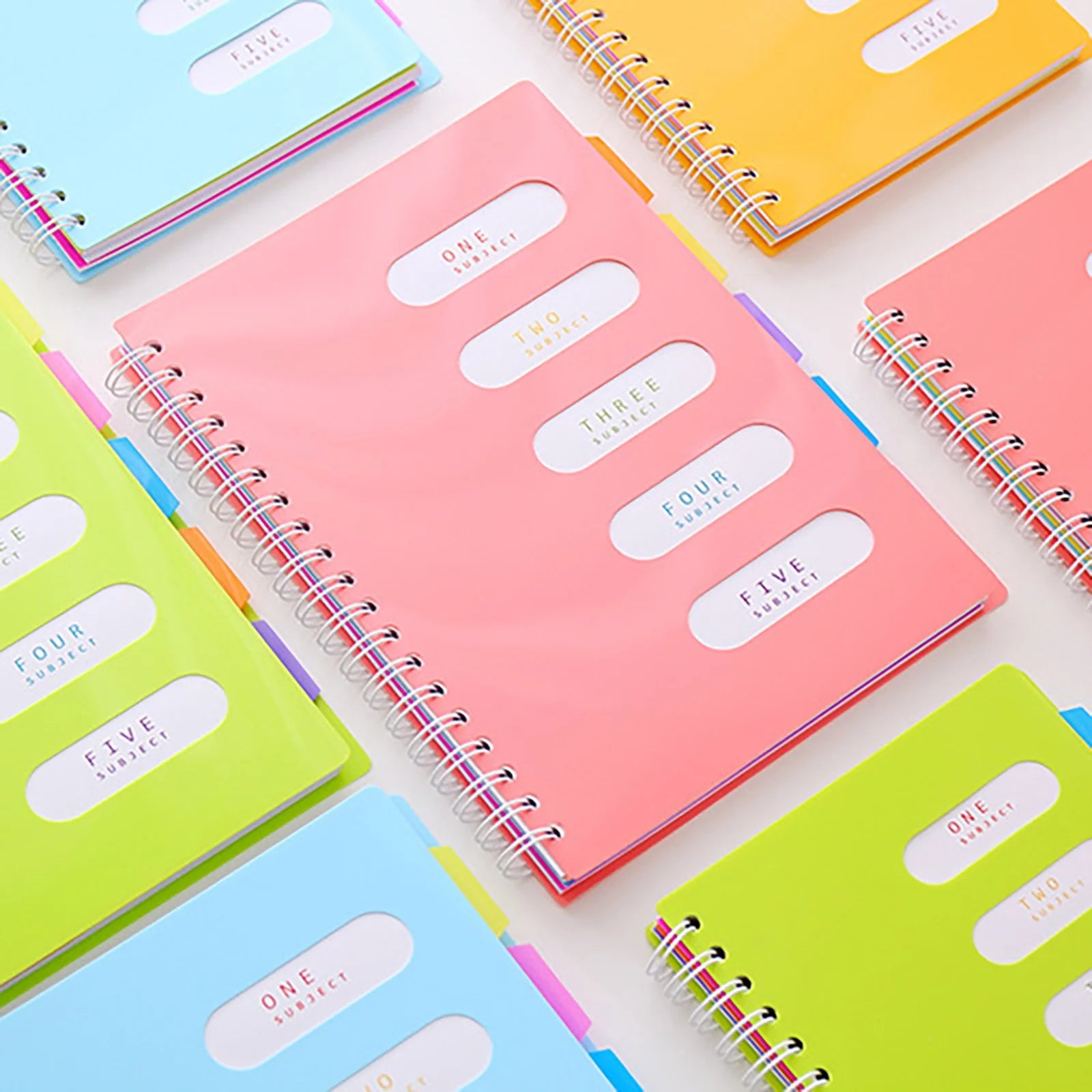 MOQIN 5 Subject Notebook 8.4 X 6.6 Large Spiral Notebook with Dividers 240 Pages Office Notebooks for Work Multi Subject Notebook with 5 Tabs Organizer Notebooks