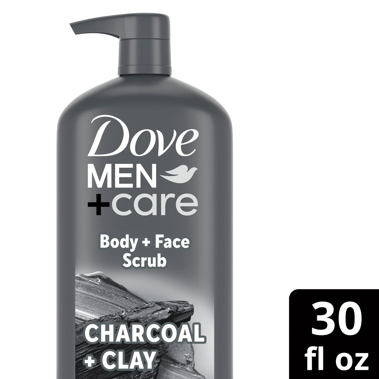 (4 Pack) Dove Men+Care Purifying Hydrating Face & Body Wash for Men Charcoal & Clay, 30 Oz