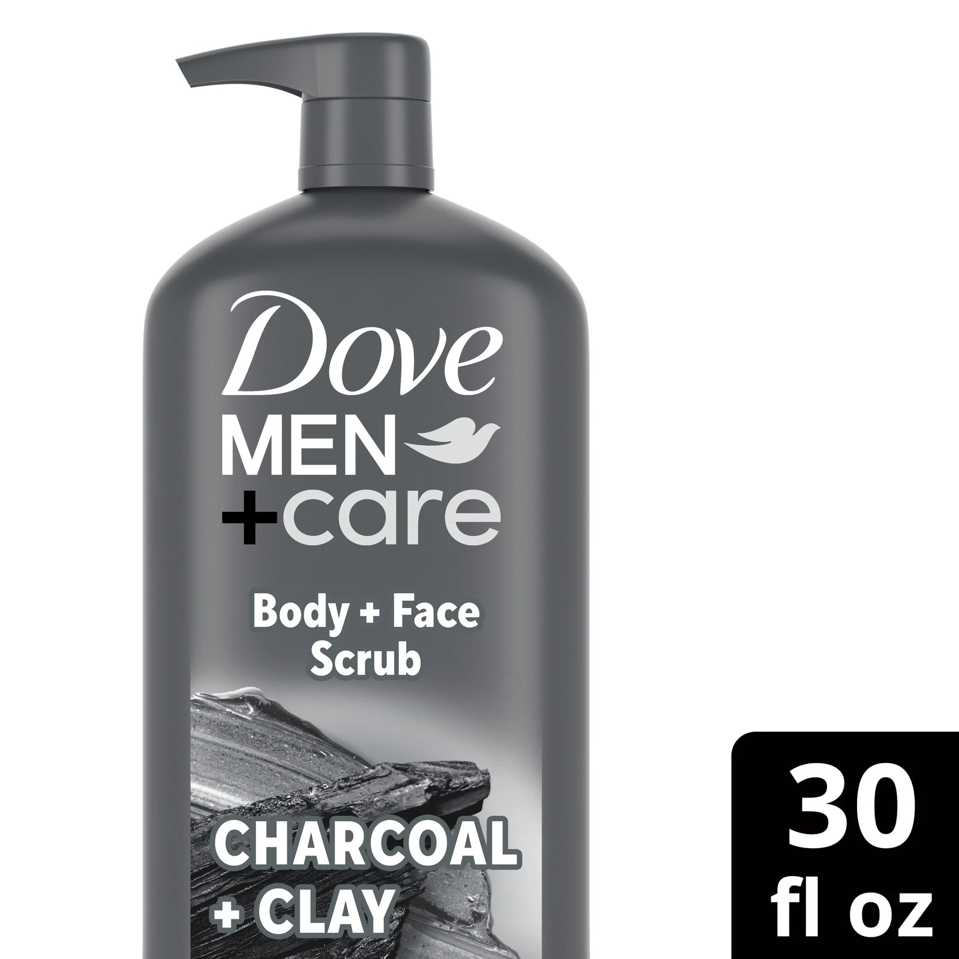 (4 Pack) Dove Men+Care Purifying Hydrating Face & Body Wash for Men Charcoal & Clay, 30 Oz