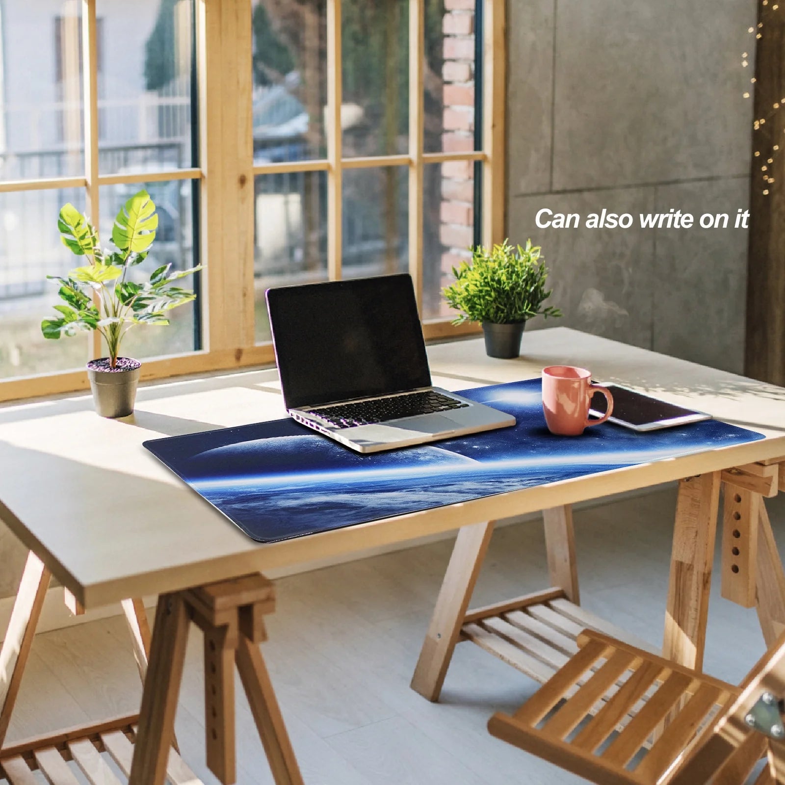 Gaming Mouse Pad Size 27.5X11.8X0.12 Inches,Premium-Textured Non-Slip Rubber & Waterproof Computer Mousepad with Stitched Edges 70X30 Space03