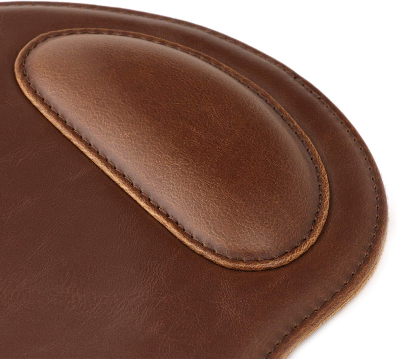PU Leather Oval Shape Non-Slip Mousepad with Wrist Rest Support, Waterproof Surface, Comfort Memory Foam, Light Ergonomic Design Mouse Pad for Laptop, Desktop