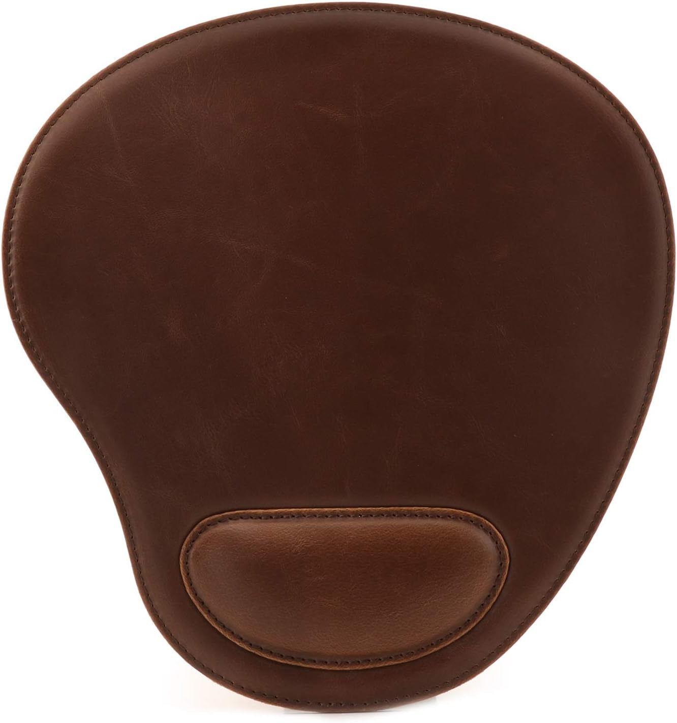 PU Leather Oval Shape Non-Slip Mousepad with Wrist Rest Support, Waterproof Surface, Comfort Memory Foam, Light Ergonomic Design Mouse Pad for Laptop, Desktop