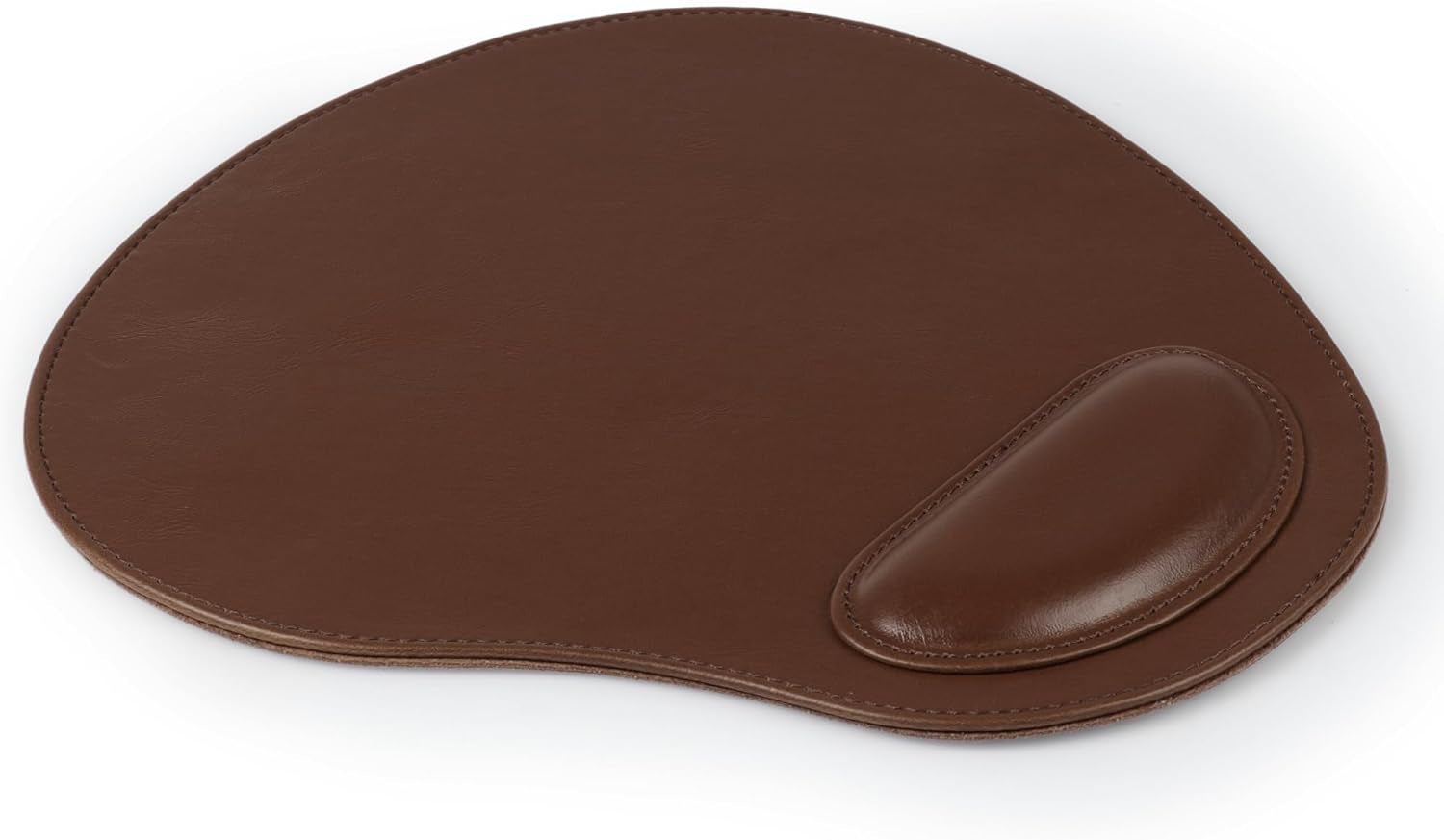 PU Leather Oval Shape Non-Slip Mousepad with Wrist Rest Support, Waterproof Surface, Comfort Memory Foam, Light Ergonomic Design Mouse Pad for Laptop, Desktop