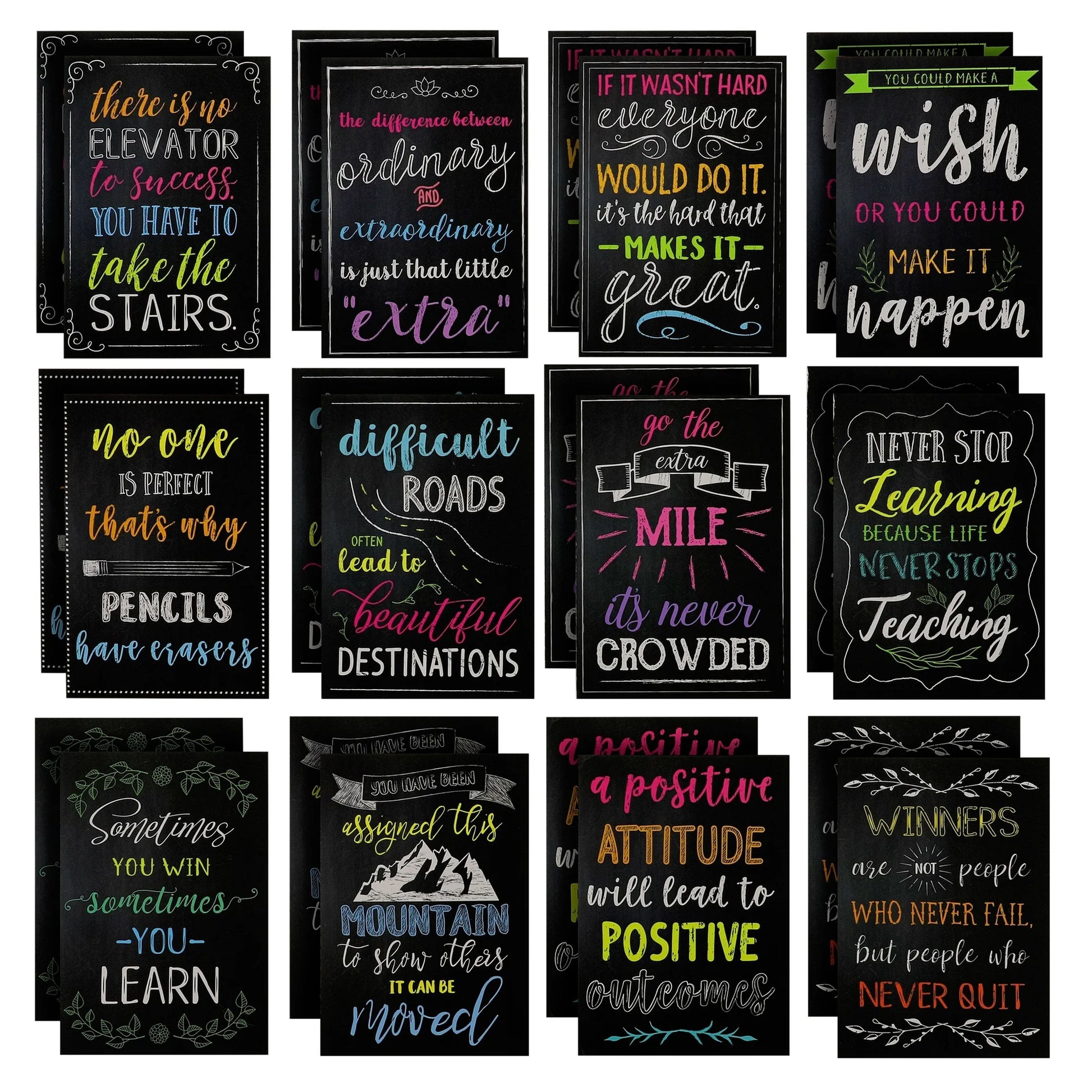 24 Pack Small Inspirational Notebooks with Growth Mindset Quotes - Pocket Size - Motivational Journal Notepads for Students, School, Office, Employee Gifts (3.5X5 In)