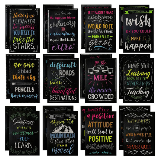 24 Pack Small Inspirational Notebooks with Growth Mindset Quotes - Pocket Size - Motivational Journal Notepads for Students, School, Office, Employee Gifts (3.5X5 In)