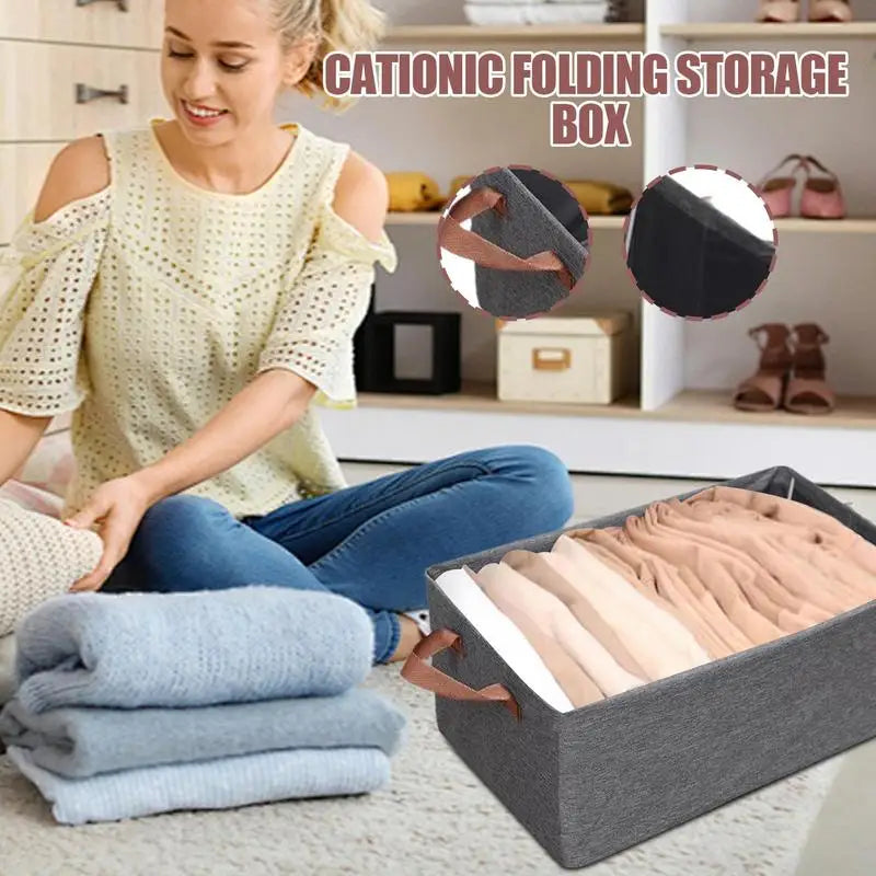 Foldable Storage Bin Clothes Storage Box Closet Organizer Folding Clothes Container for Shoe Pantry Home Garage Workplace
