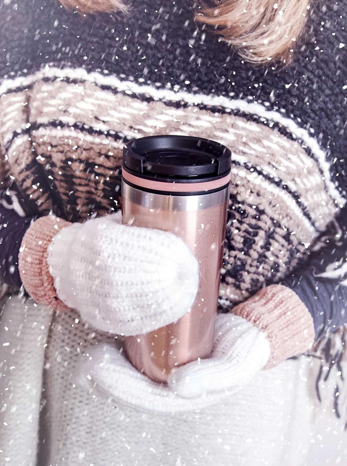 TWIST-TOP Vacuum-Insulated Stainless Steel Travel Mug, 16 Oz, Gunmetal Gray
