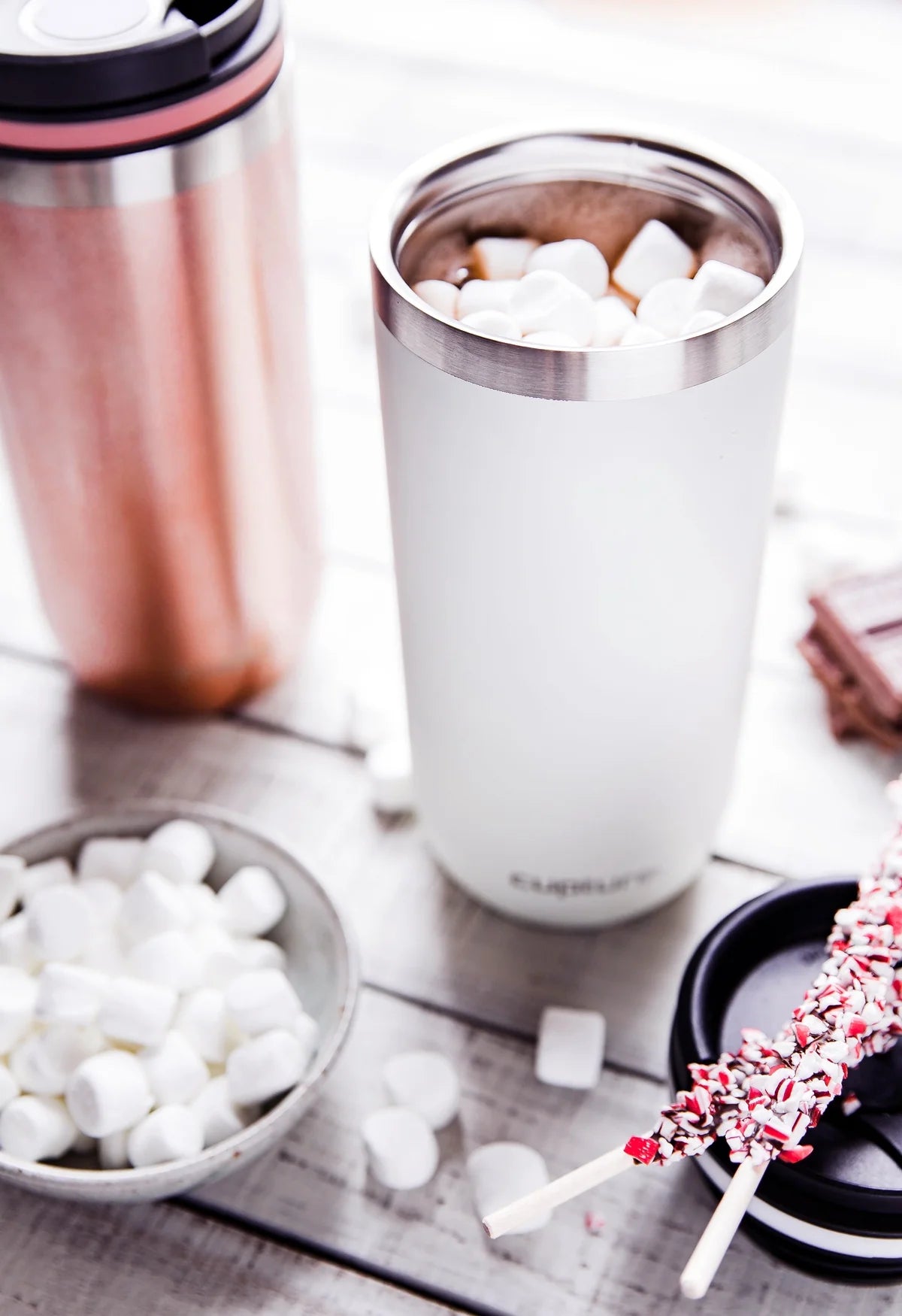 TWIST-TOP Vacuum-Insulated Stainless Steel Travel Mug, 16 Oz, Gunmetal Gray